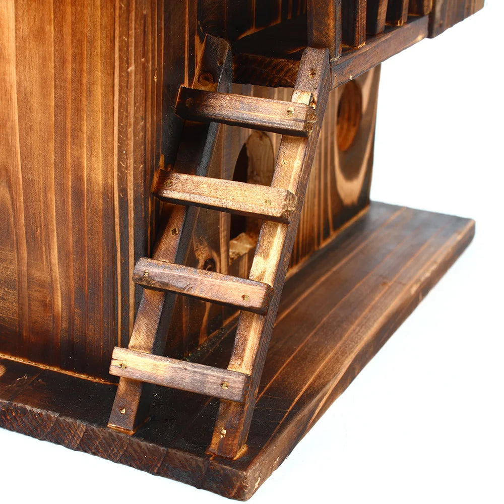 Pet Bird Squirrel Wooden Hanging Cage House