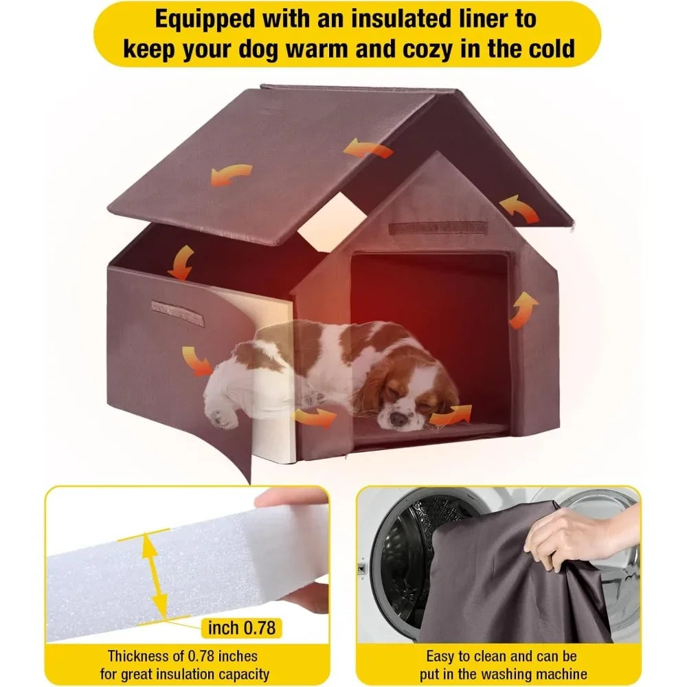 Dog House Outdoor, Insulated Dog Kennel Outside