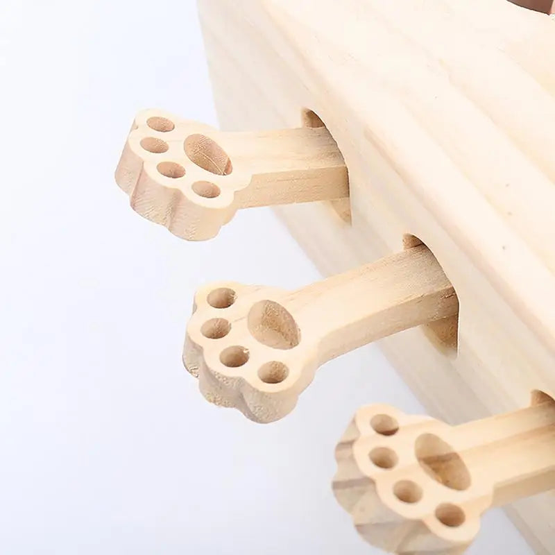Cat Toys Interactive Wooden Cat Whack Mole Box