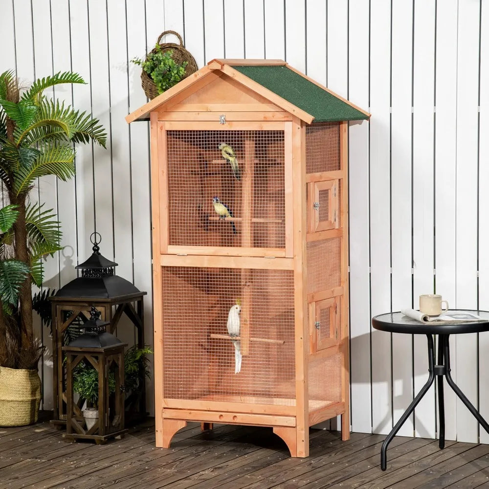 60" Wooden Outdoor Bird Cage