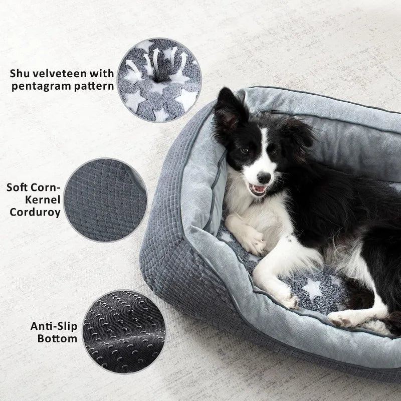 Dog Beds for Medium Small Dogs, Washable Sofa Bed Cuddler