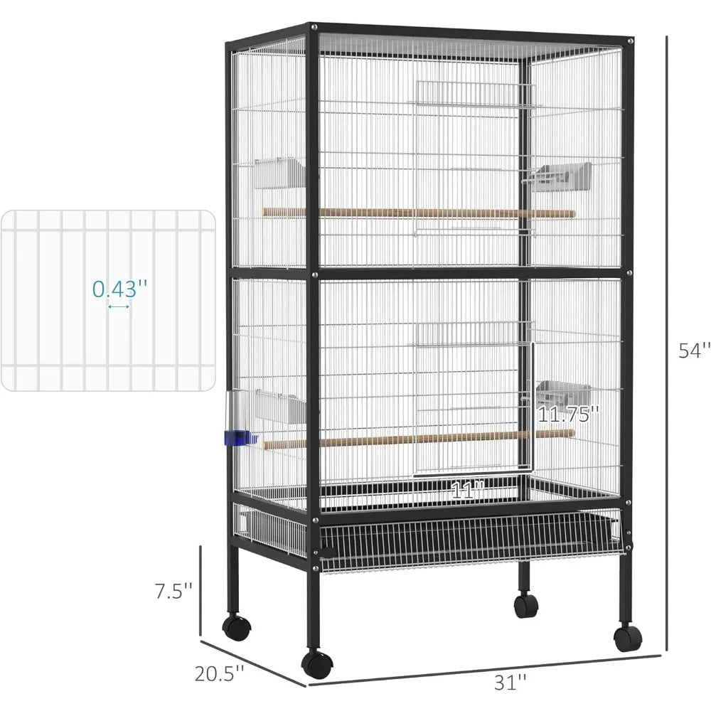 54” Rolling Flight Cage