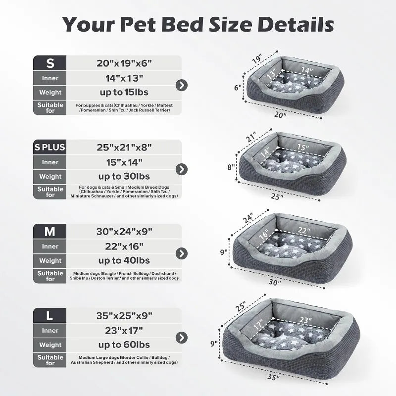 Dog Beds for Medium Small Dogs, Washable Sofa Bed Cuddler