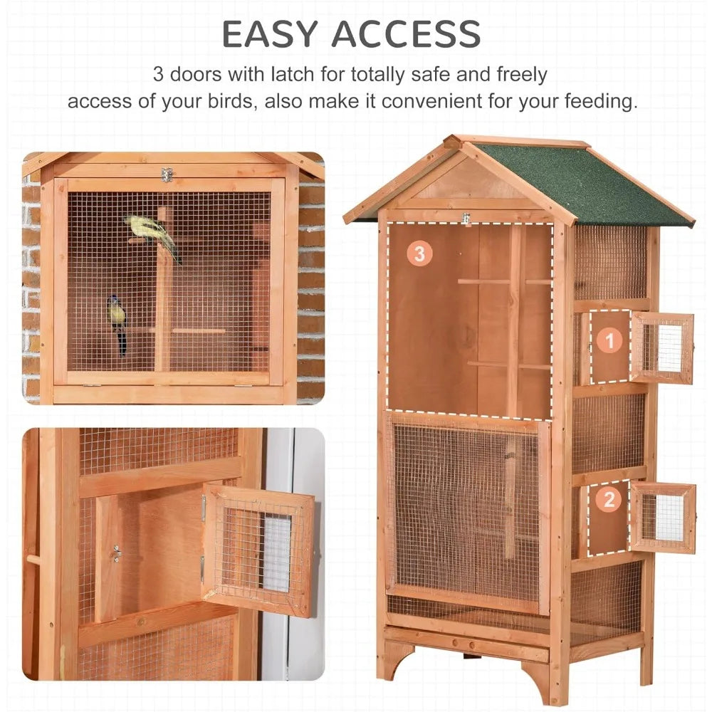 60" Wooden Outdoor Bird Cage