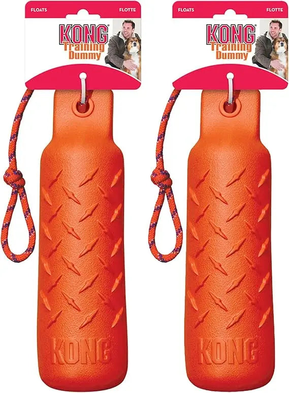 KONG Training Dummy Rope Bumper Dog Toy - Durable Floating Retriever for Fetch & Training - 2 Pack (Orange, Extra Large)