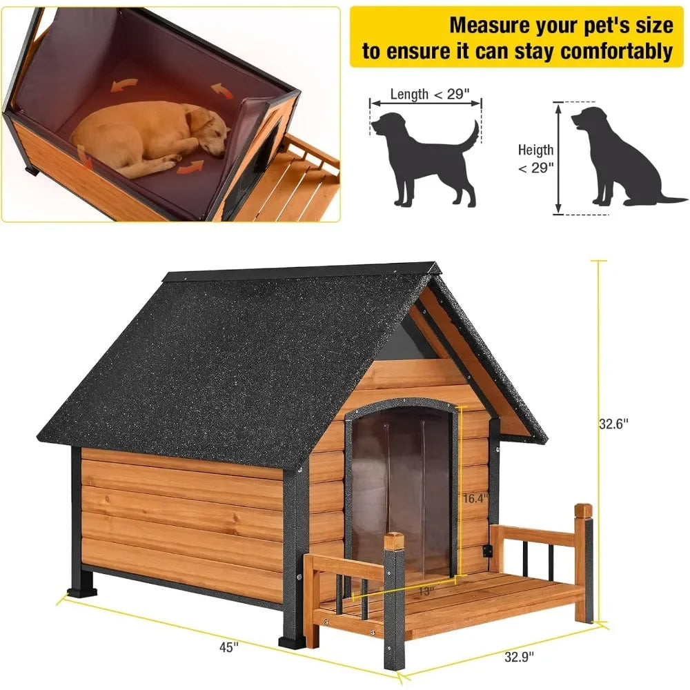 Dog House Outdoor, Insulated Dog Kennel Outside
