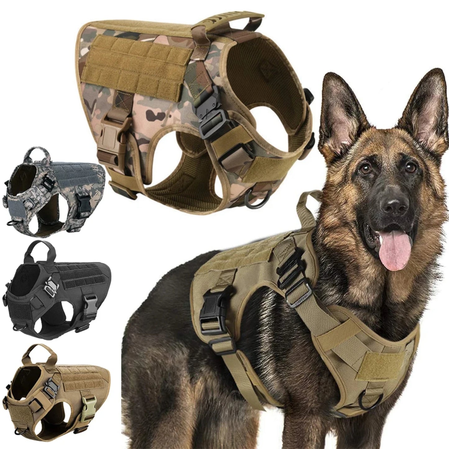 Military Large Dog Harness Pet German Shepherd