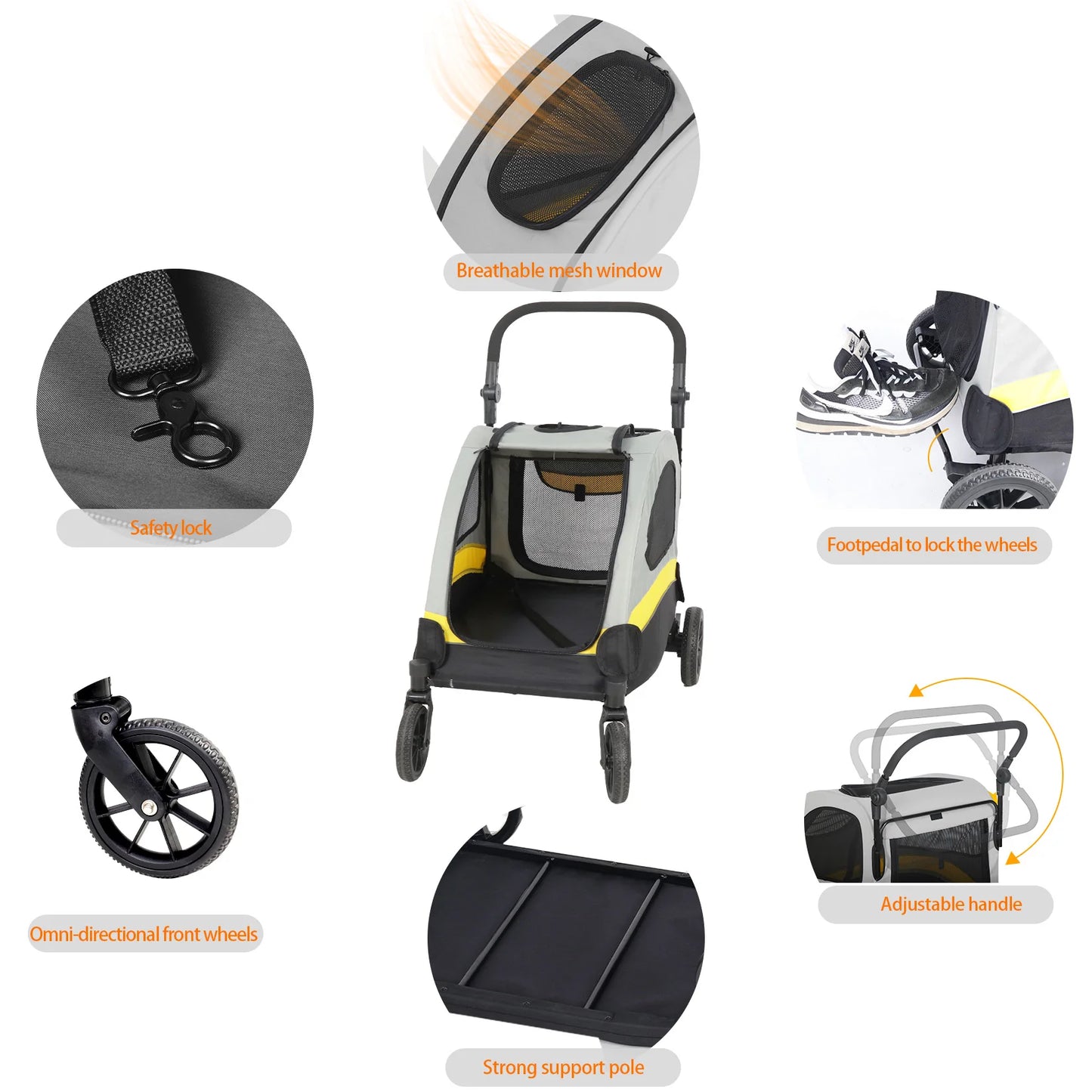 Portable Dog Stroller Pet Jogger Wagon