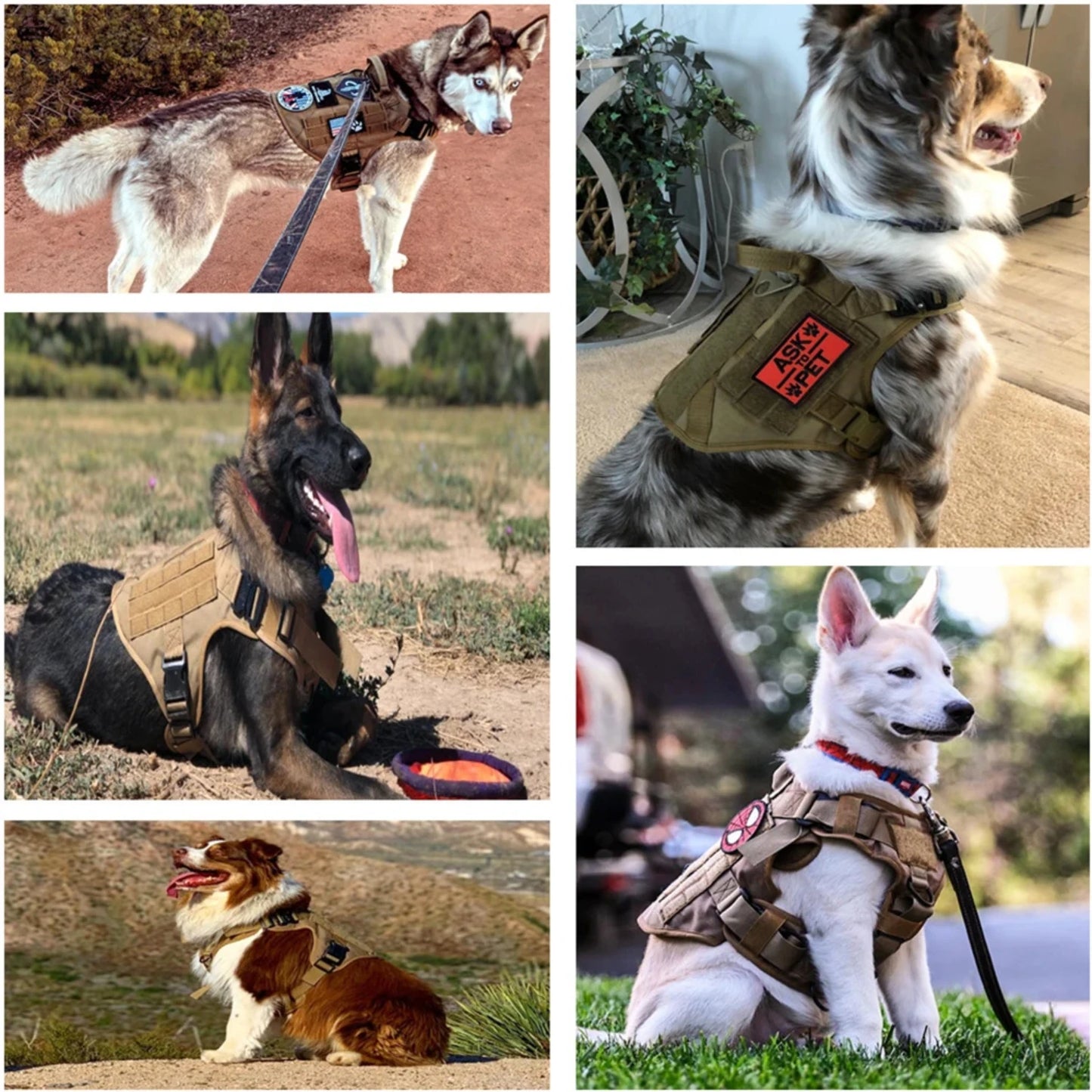 Military Large Dog Harness Pet German Shepherd