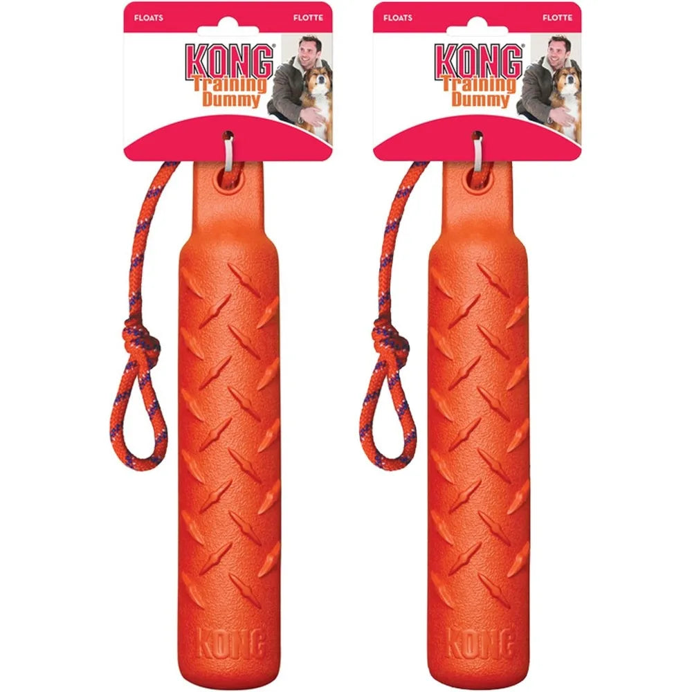 KONG Training Dummy Rope Bumper Dog Toy - Durable Floating Retriever for Fetch & Training - 2 Pack (Orange, Extra Large)