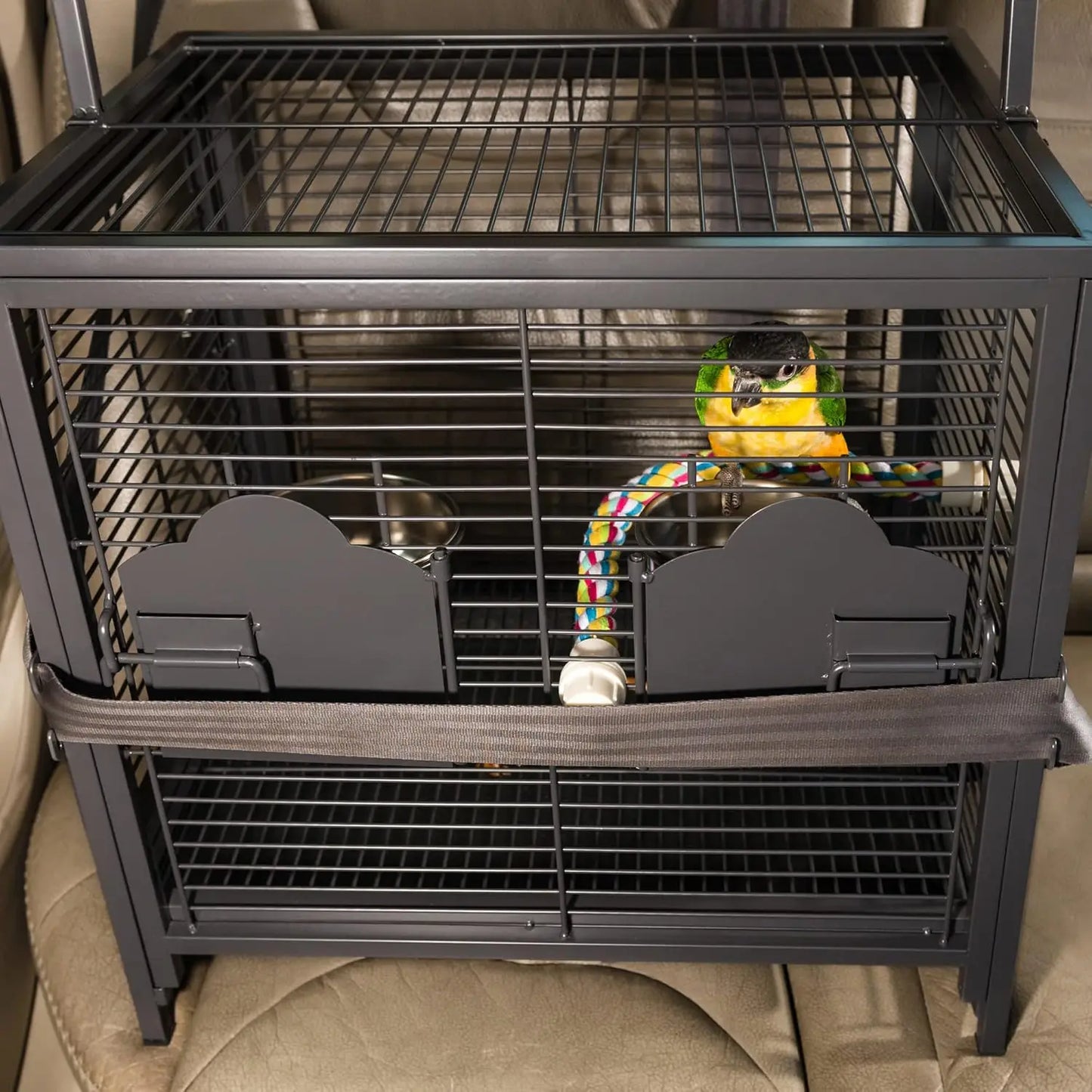 Travel Carrier for Birds, Black 18.8"L x 14.9"W x 18.0"H
