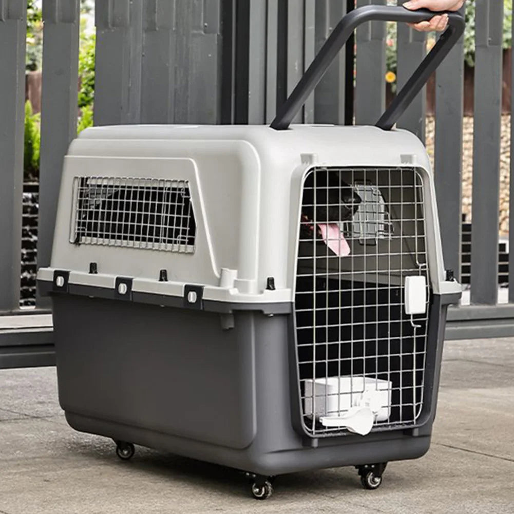 Pet Carrier with Wheels for Dogs Up To 44lbs & Cat Airline Approved Dog Carrier Rolling Pet Carrier Pet Stroller, 33 Inches