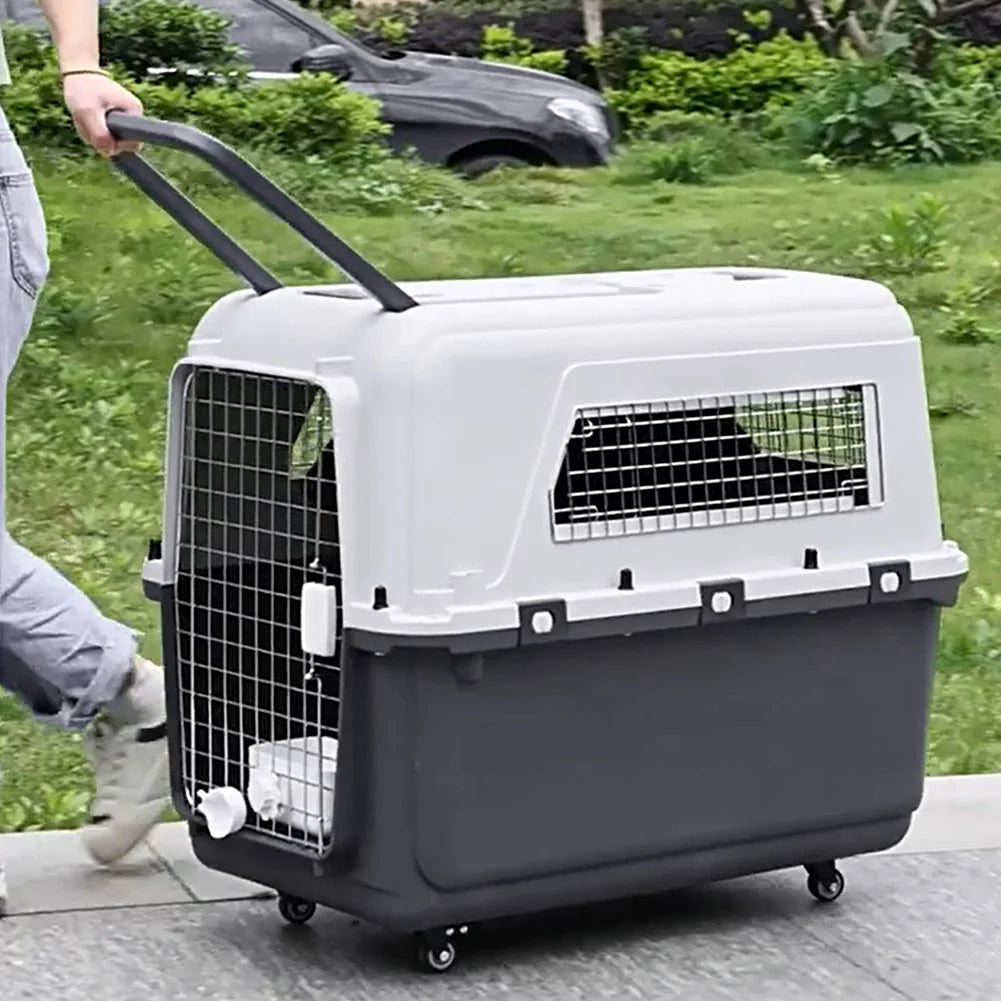 Pet Carrier with Wheels for Dogs Up To 44lbs & Cat Airline Approved Dog Carrier Rolling Pet Carrier Pet Stroller, 33 Inches