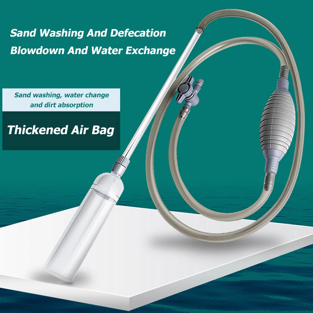 Handheld Aquarium Gravel Cleaner with Filter Nozzle