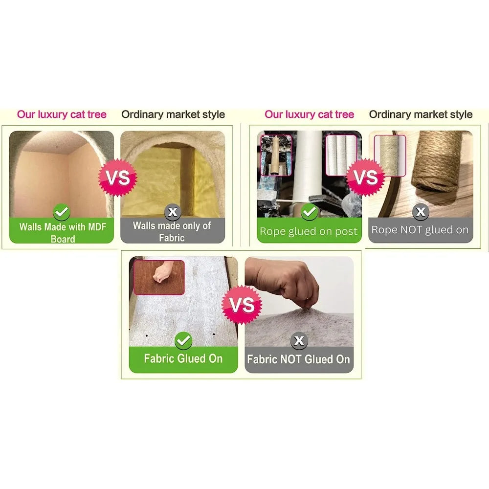 72" Tall Extra Large Cat Tree Tower