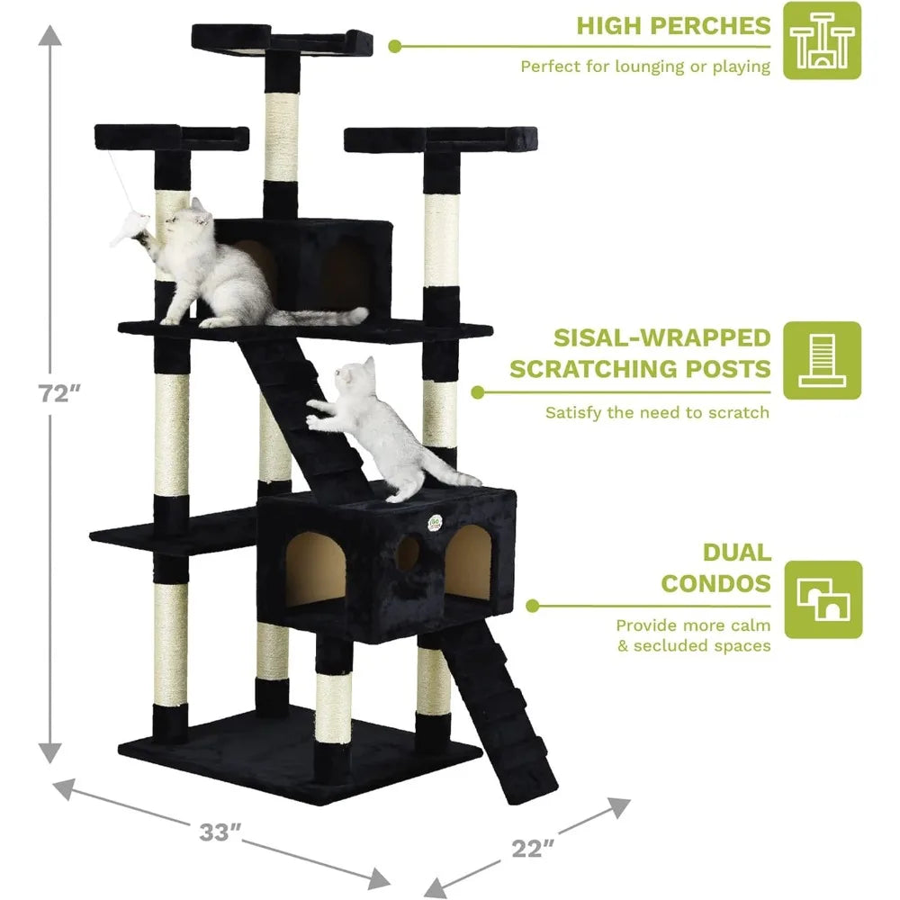 72" Tall Extra Large Cat Tree Tower