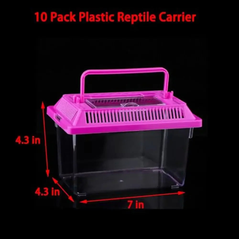 10 pc Plastic Reptile Carrier Box with Lid