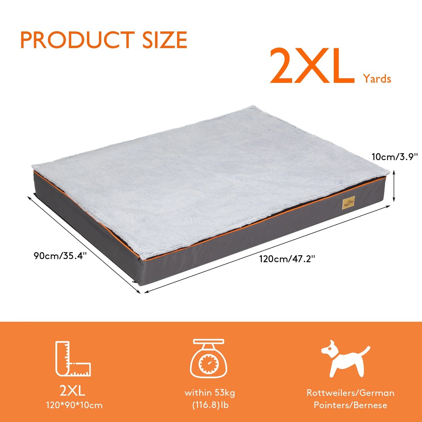 Large Padded Orthopedic Dog Bed With Washable Cover