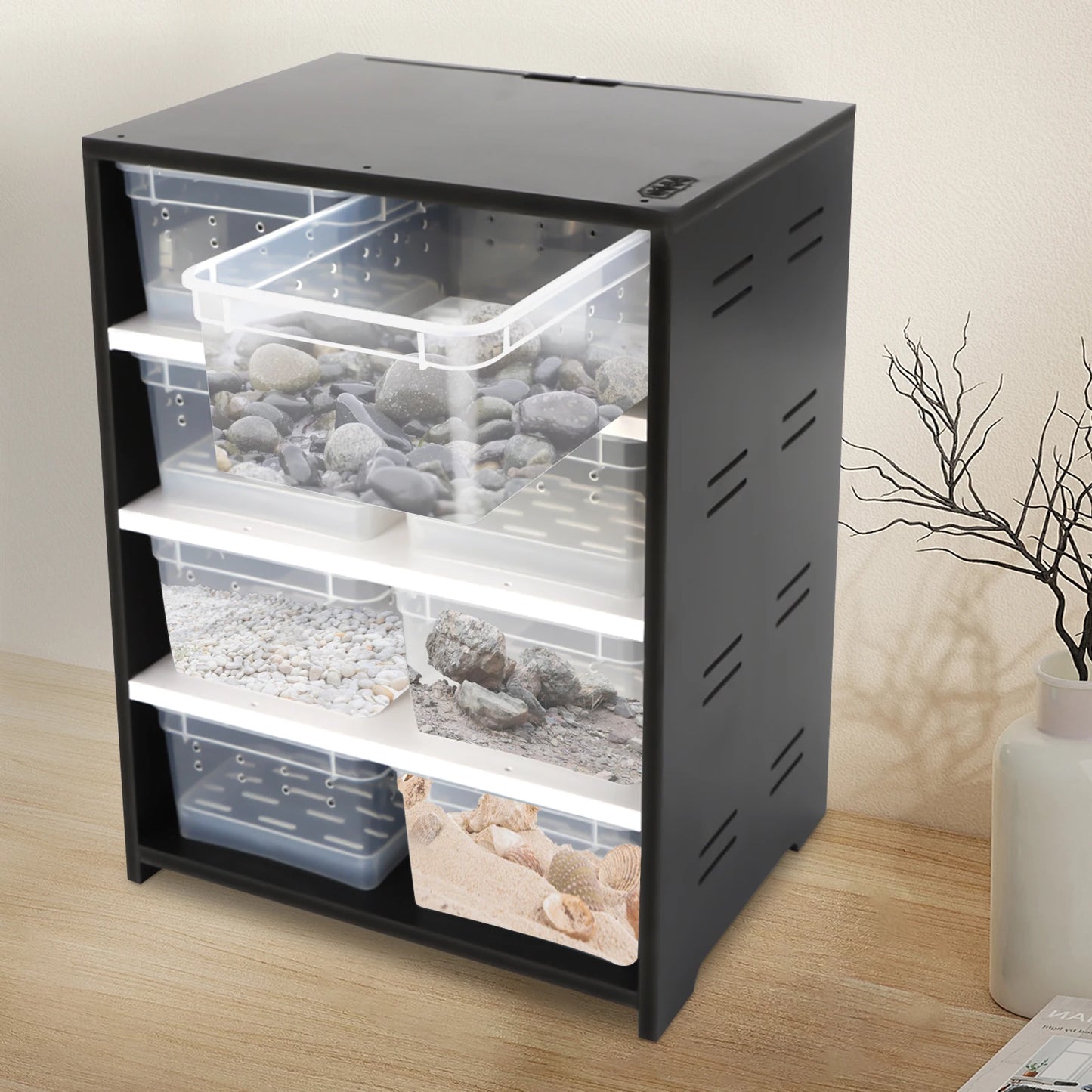 4Tier Reptile Breeding Tank Cabinet with Insect