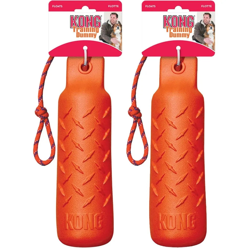 KONG Training Dummy Rope Bumper Dog Toy - Durable Floating Retriever for Fetch & Training - 2 Pack (Orange, Extra Large)