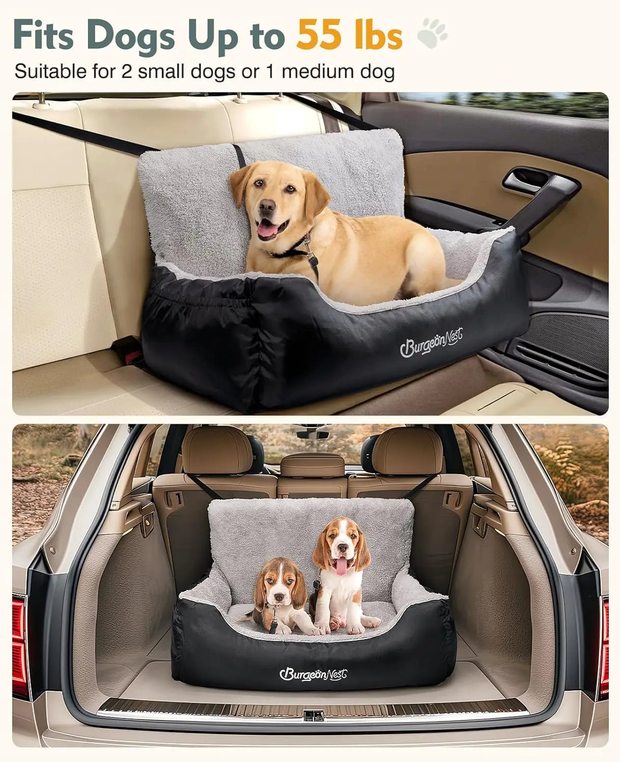 Dog Car Seat for Small Dogs Washable Soft Booster Seat