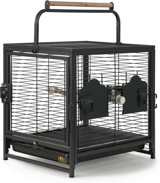 Travel Carrier for Birds, Black 18.8"L x 14.9"W x 18.0"H