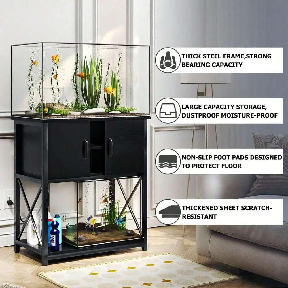 Gallon Aquarium Stand with Cabinet  Fish Tank Stand